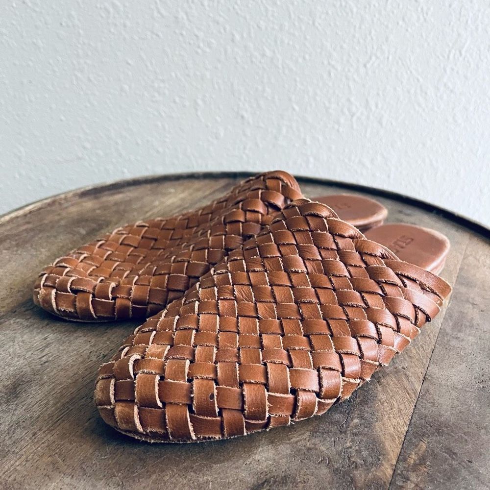 St. Agni Woven Slides Leather Women’s 39 US 9 - Picture 1 of 7